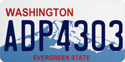WA license plate ADP4303