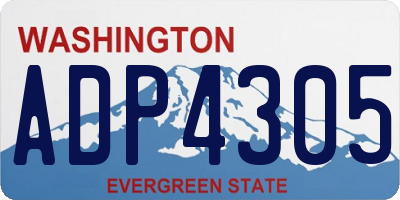 WA license plate ADP4305