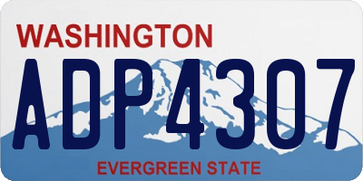WA license plate ADP4307