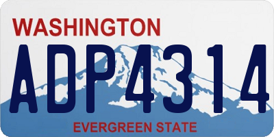 WA license plate ADP4314