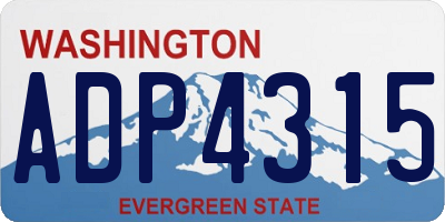 WA license plate ADP4315