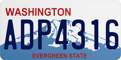 WA license plate ADP4316