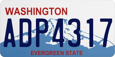 WA license plate ADP4317
