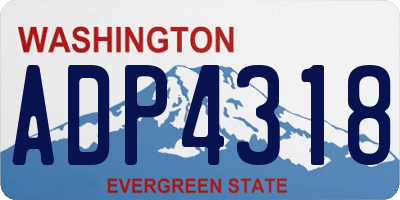 WA license plate ADP4318
