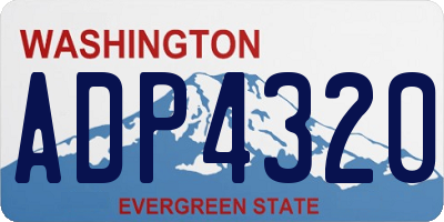 WA license plate ADP4320