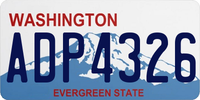WA license plate ADP4326