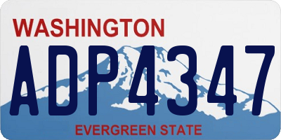 WA license plate ADP4347