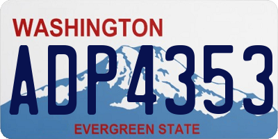 WA license plate ADP4353