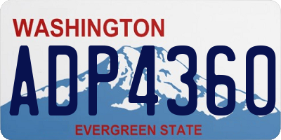 WA license plate ADP4360