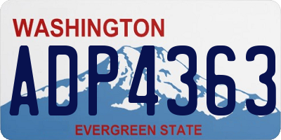 WA license plate ADP4363
