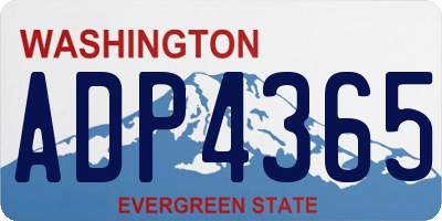 WA license plate ADP4365