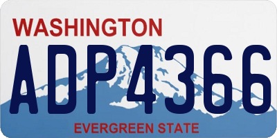 WA license plate ADP4366
