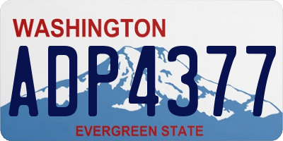 WA license plate ADP4377