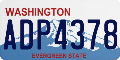 WA license plate ADP4378