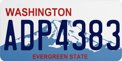 WA license plate ADP4383