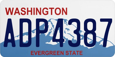 WA license plate ADP4387