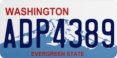 WA license plate ADP4389