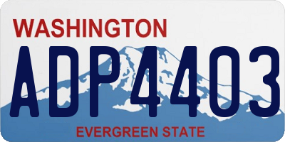 WA license plate ADP4403