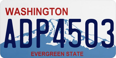 WA license plate ADP4503
