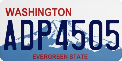 WA license plate ADP4505