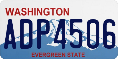 WA license plate ADP4506