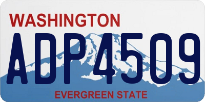 WA license plate ADP4509