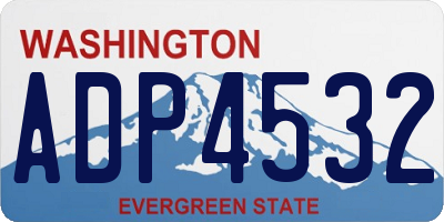 WA license plate ADP4532