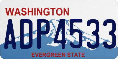 WA license plate ADP4533