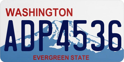 WA license plate ADP4536