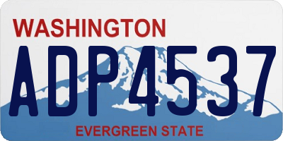 WA license plate ADP4537