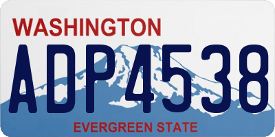 WA license plate ADP4538