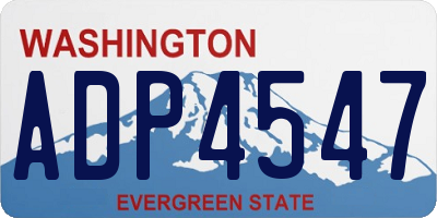 WA license plate ADP4547