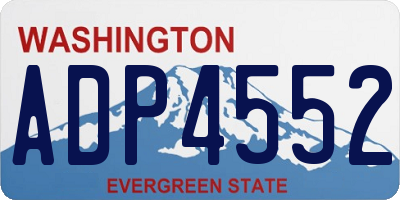 WA license plate ADP4552