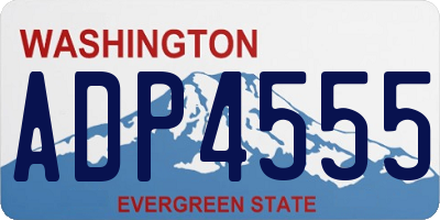 WA license plate ADP4555