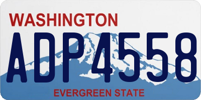 WA license plate ADP4558