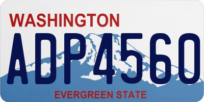 WA license plate ADP4560