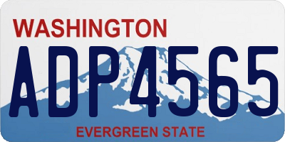 WA license plate ADP4565
