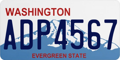 WA license plate ADP4567