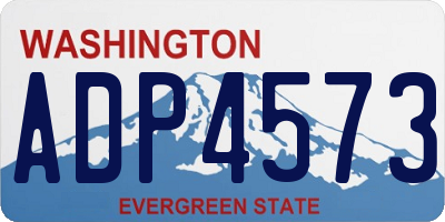 WA license plate ADP4573