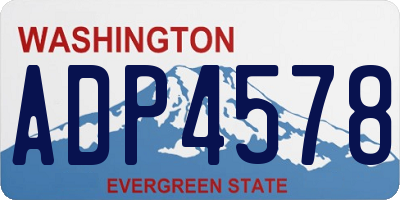 WA license plate ADP4578