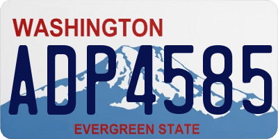 WA license plate ADP4585
