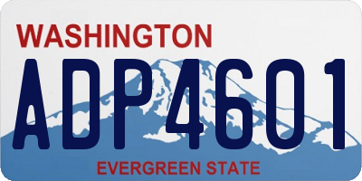 WA license plate ADP4601
