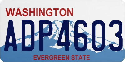 WA license plate ADP4603