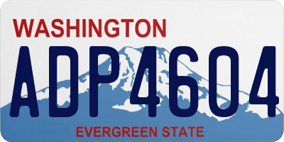 WA license plate ADP4604
