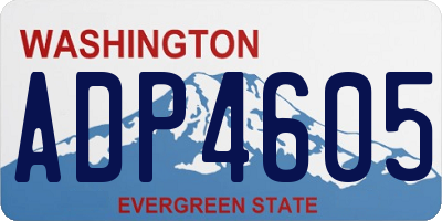 WA license plate ADP4605