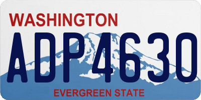 WA license plate ADP4630