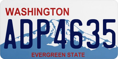 WA license plate ADP4635