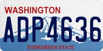 WA license plate ADP4636