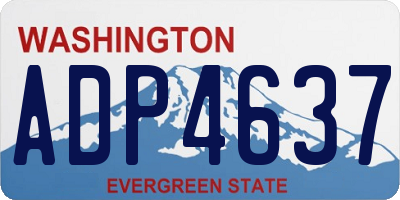 WA license plate ADP4637