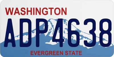WA license plate ADP4638